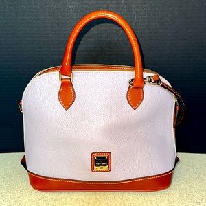 NWOT Dooney & Bourke Pebble Grain Zip Satchel, Oyster gray